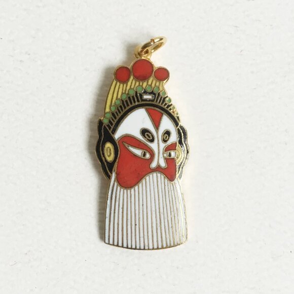Vintage Cloisonne Chinese Asian Opera Mask Pendant Buyer's Choice - Picture 2 of 7